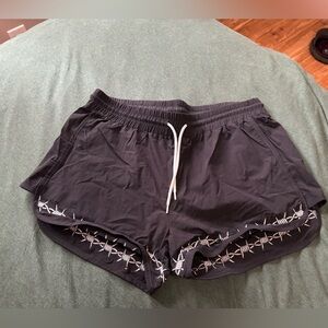 Take to the grave barbed wire shorts XL